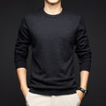 Men's Pure Wool Round Neck Autumn And Winter Keep Warm Pure Color Loose Sweater