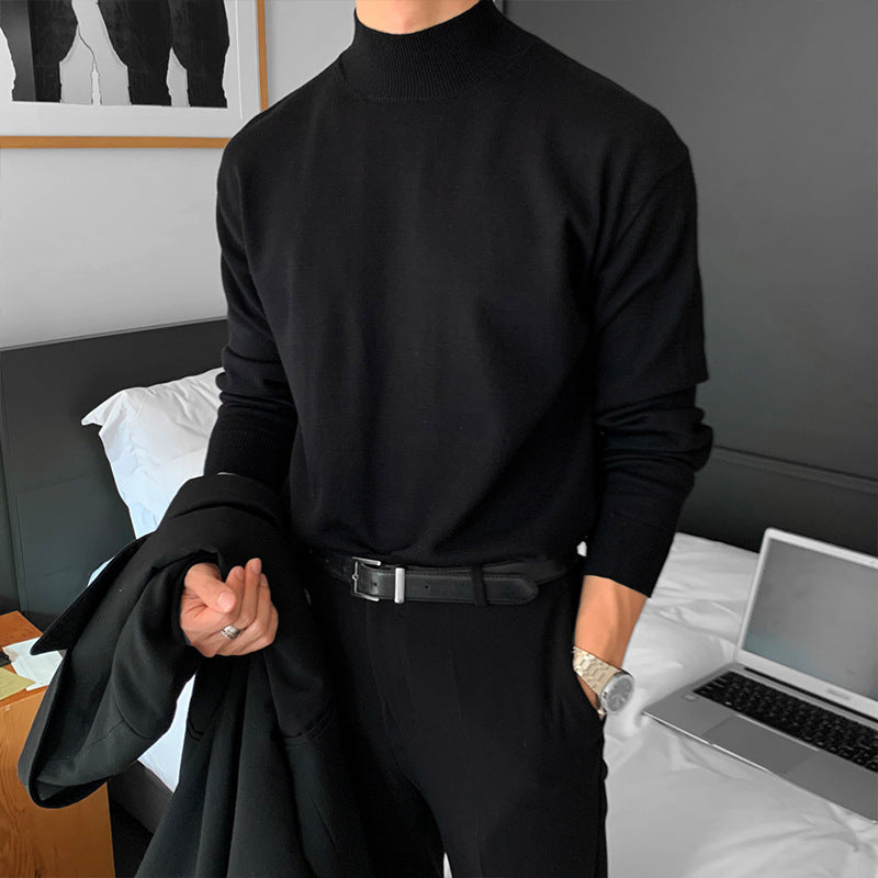 Long Sleeve Inner Wear Mock Neck Sweater Men