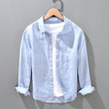 Linen Breathable Solid Color Loose shirt Men
