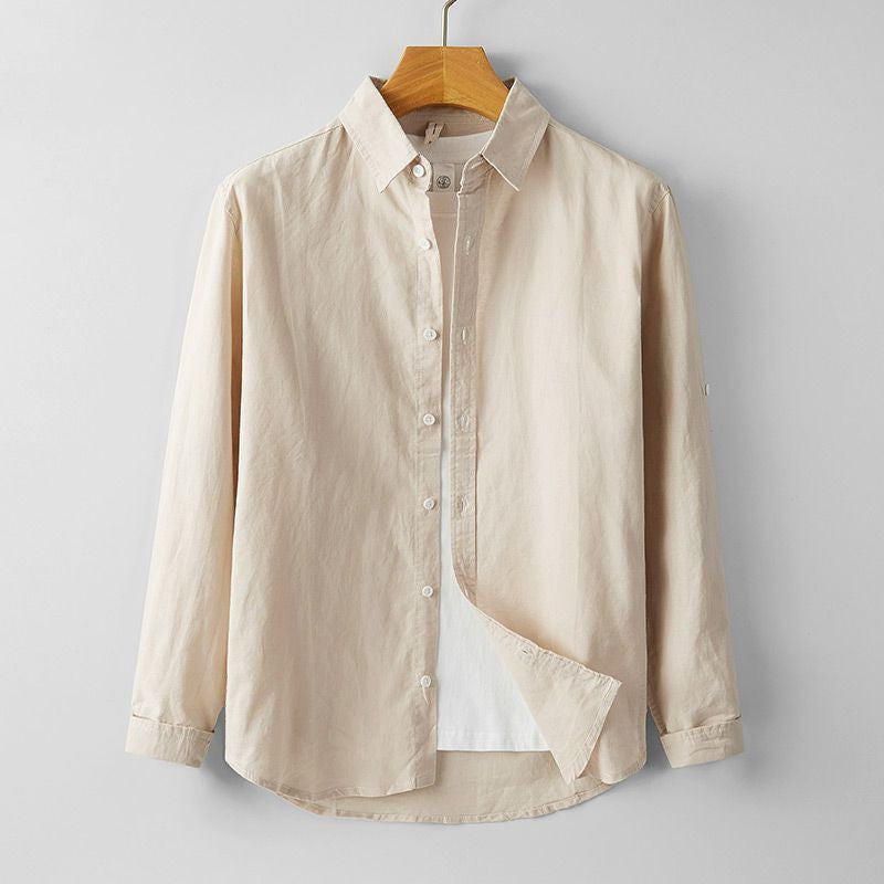 Men's Cotton And Linen Casual Long Sleeve Shirt