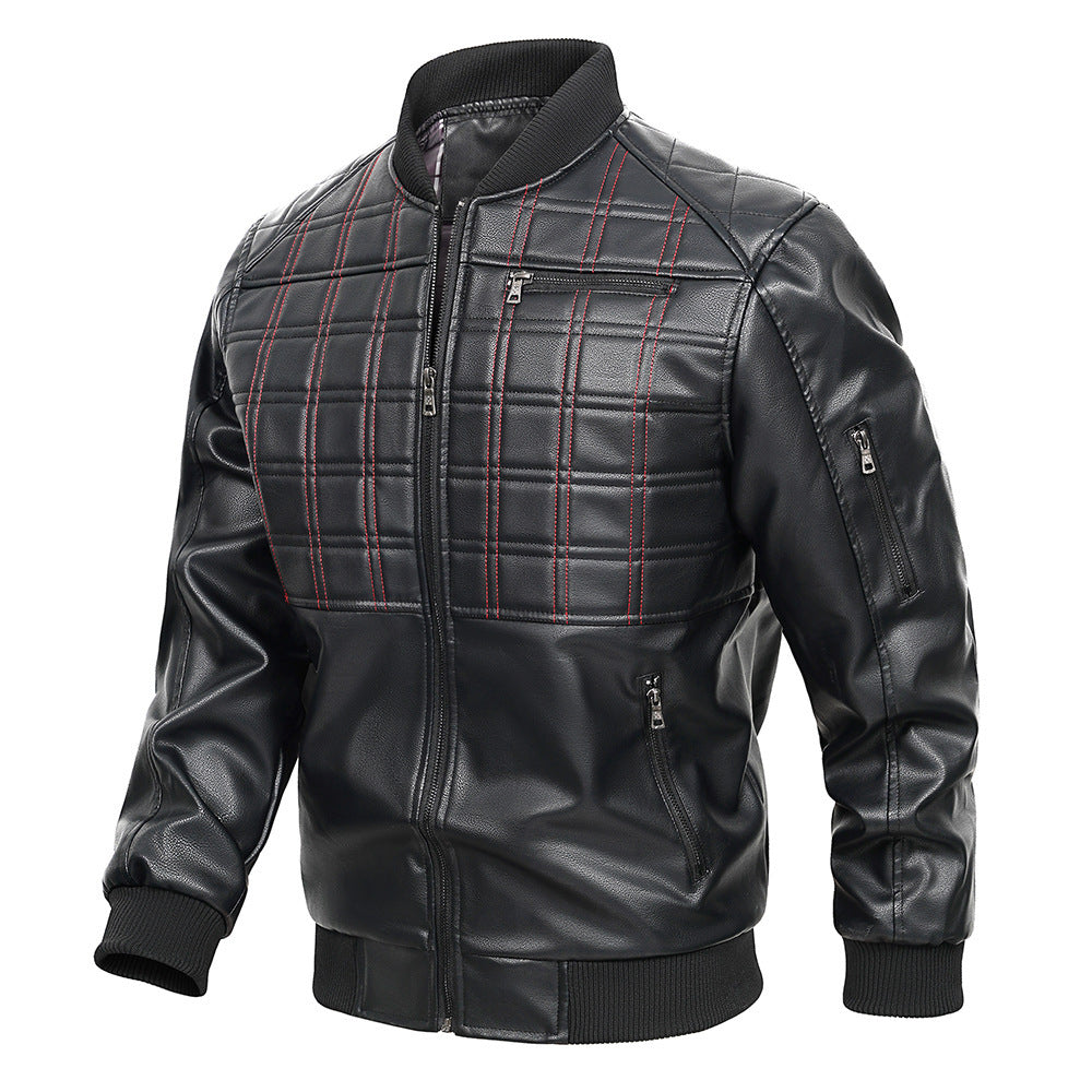 Men's Spring And Autumn Leather Jacket