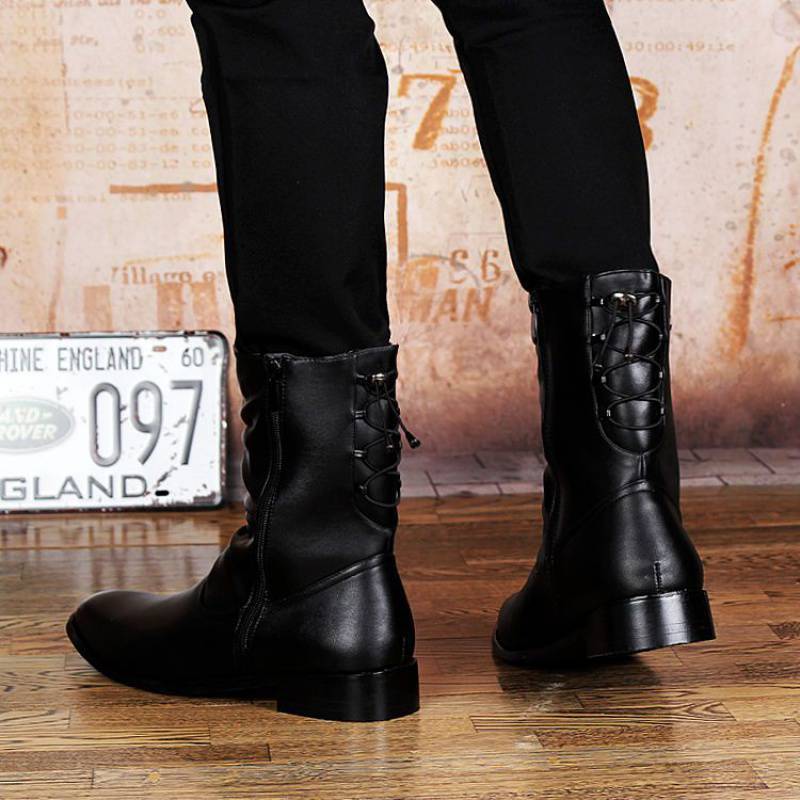 British Leather Pointed Men's Boots