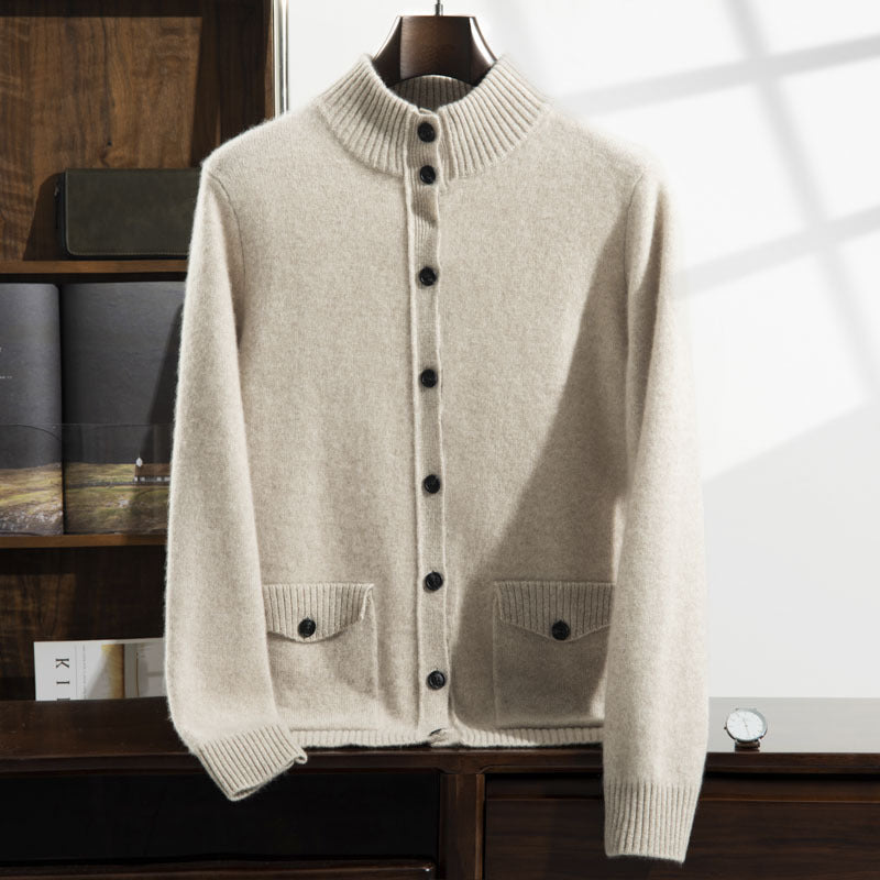 Men's Long-sleeved Casual Thick Versatile Half-high Collar sweater