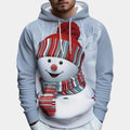 Men's 3D Printed Cartoon Snowman Hooded Sweater