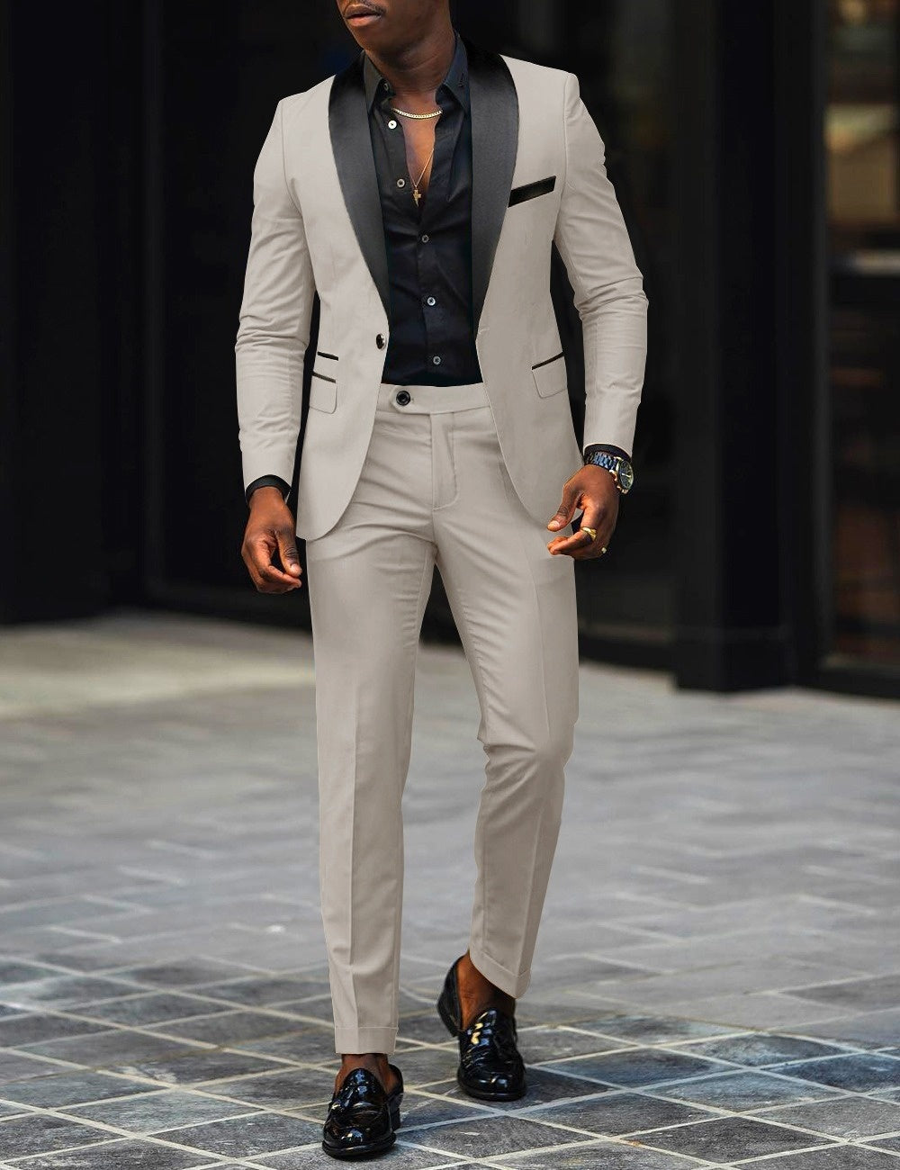 Autumn Men's Business Casual Slim-fitting Suit Two-piece Suit