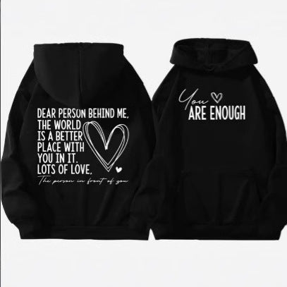 Spring And Autumn Casual Love Letter Loose Men's And Women's Hoodie