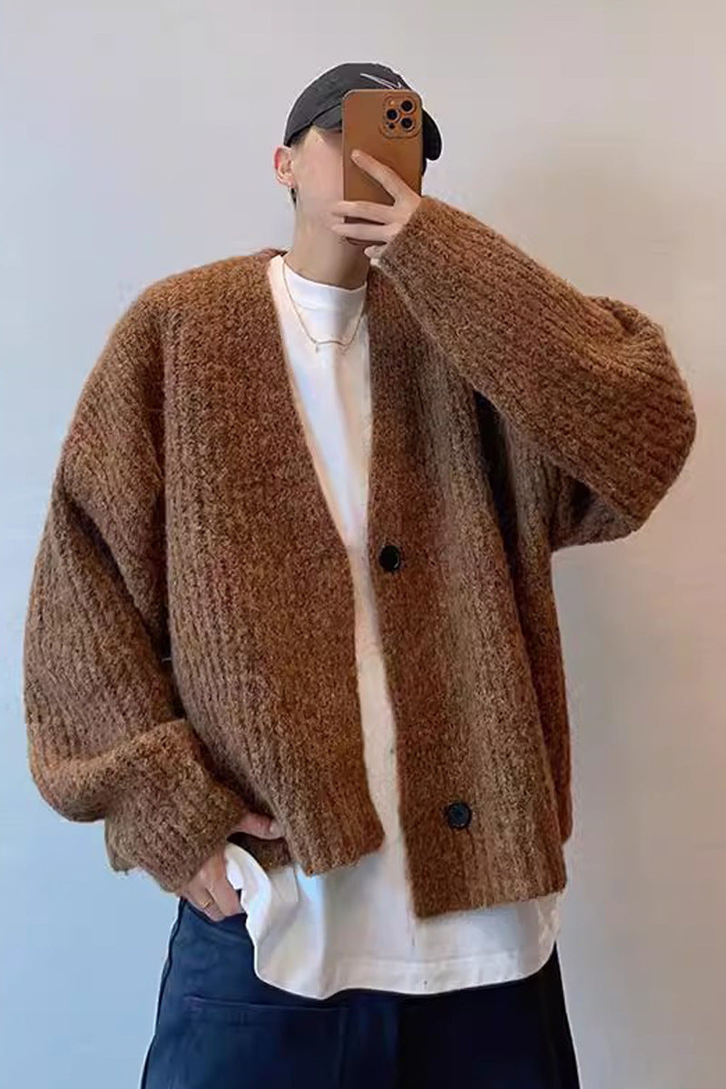 Vintage Loose Knitted Cardigan Sweater Warm Coat