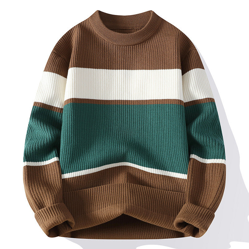 Color Contrast Striped Thickened Jumper sweater