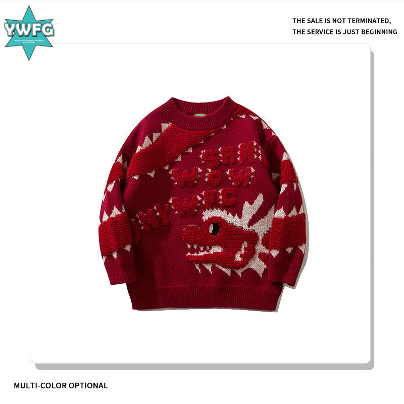 Cartoon Loose Round Neck Sweater