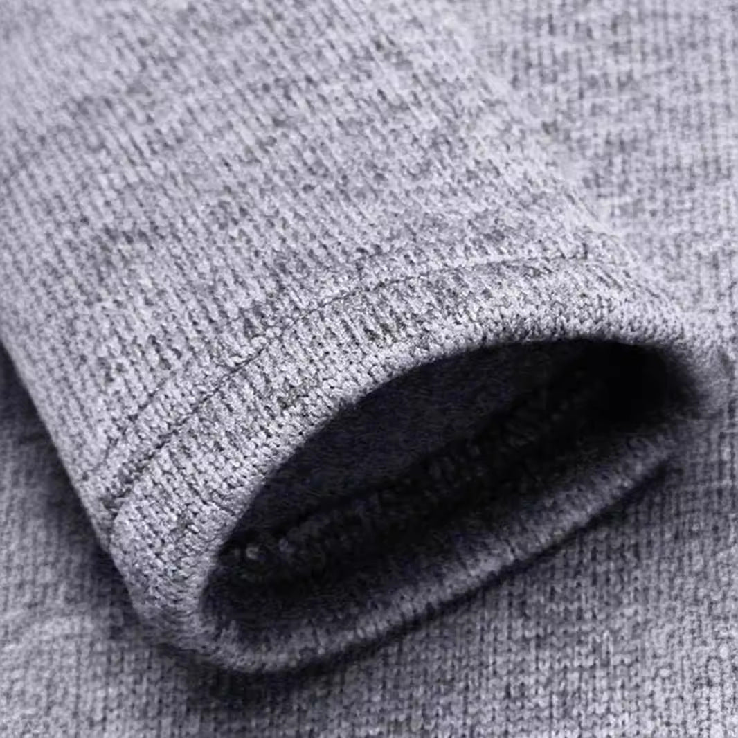 Gray Long Sleeves Thickening Polo Thick Needle sweater
