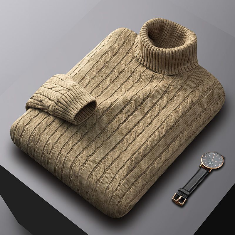 Men's Turtleneck Fleece-lined Thickened Sweater
