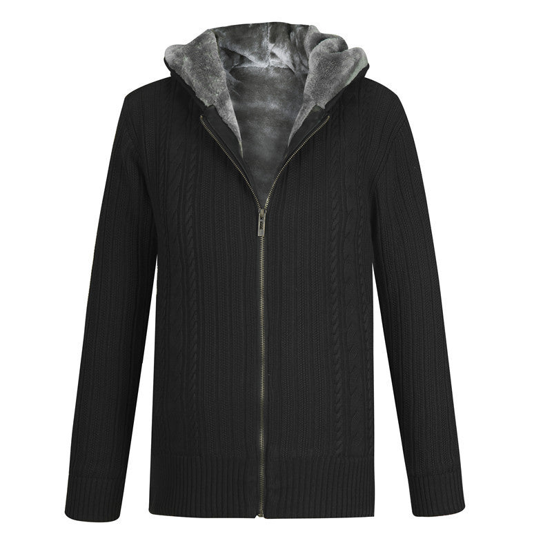 Autumn And Winter Fleece-lined Men's Loose Sweater