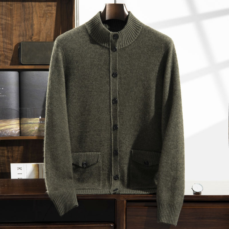 Men's Long-sleeved Casual Thick Versatile Half-high Collar sweater