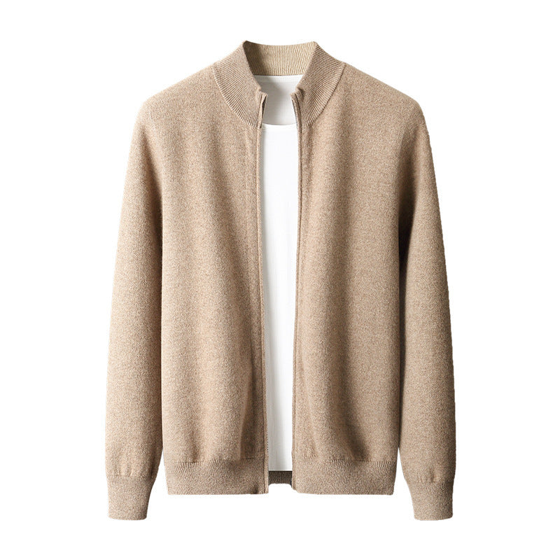 Autumn And Winter Double-sided Thickened Zipper Wool Cardigan coat