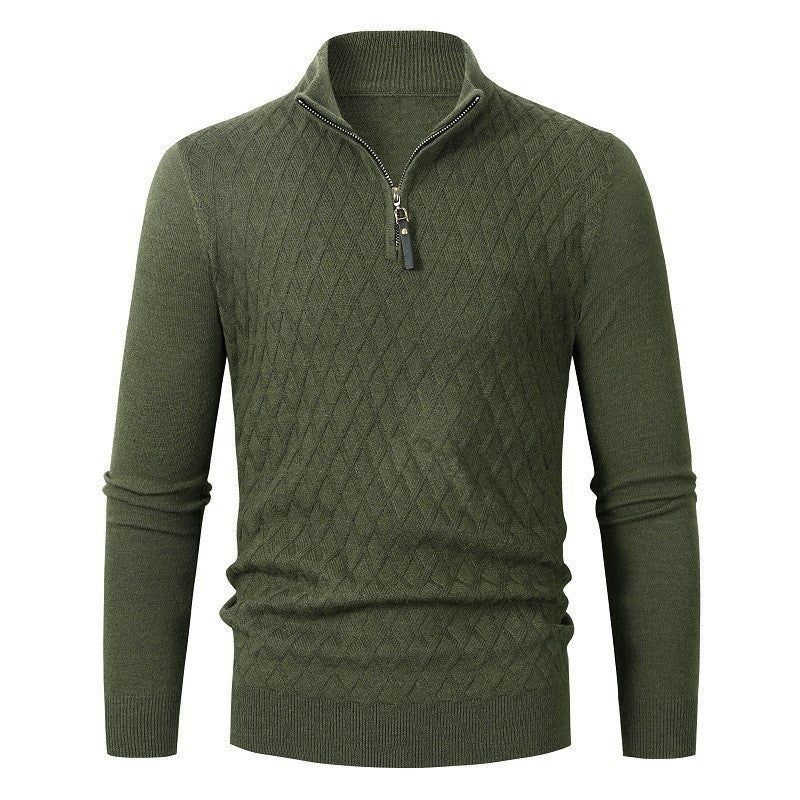 Men's Half-high Collar Zipper Sweater