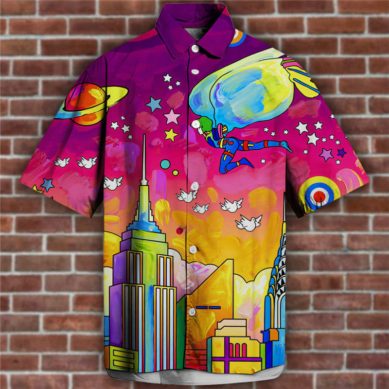 Summer Loose Short Sleeve Lapel Shirt