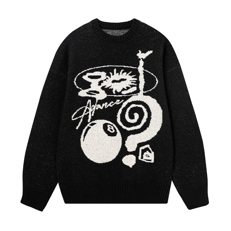 Plush American Hand Drawn Brocade Sweater Men's
