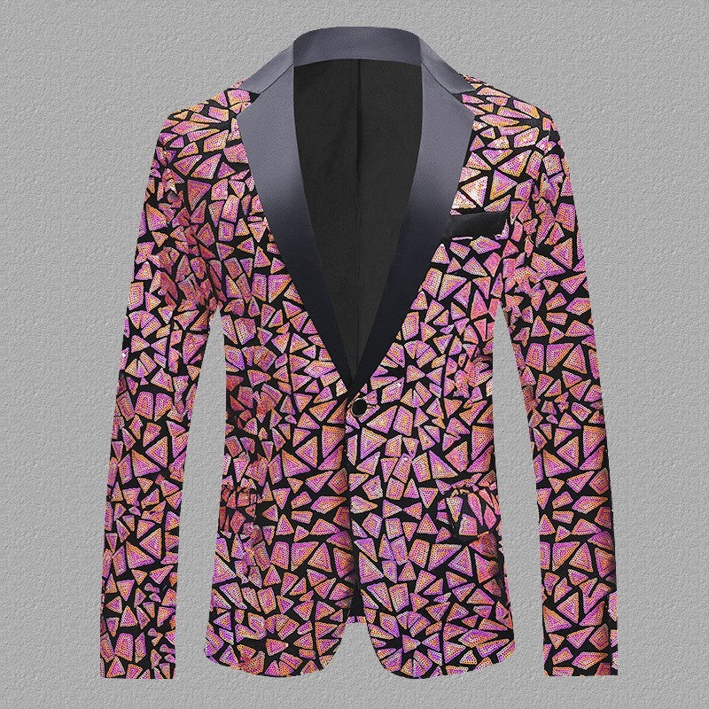 Velvet Men's Sequined Performance Dress suit