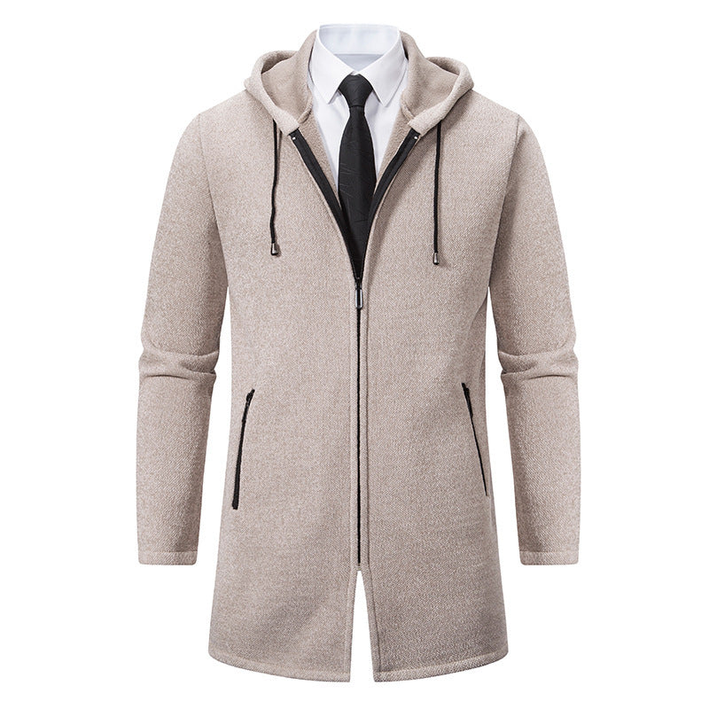 Men's Chenille Hooded Cardigan Sweater