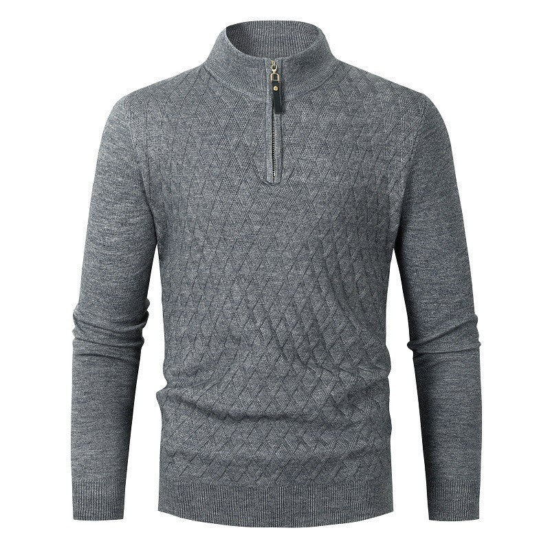Men's Half-high Collar Zipper Sweater