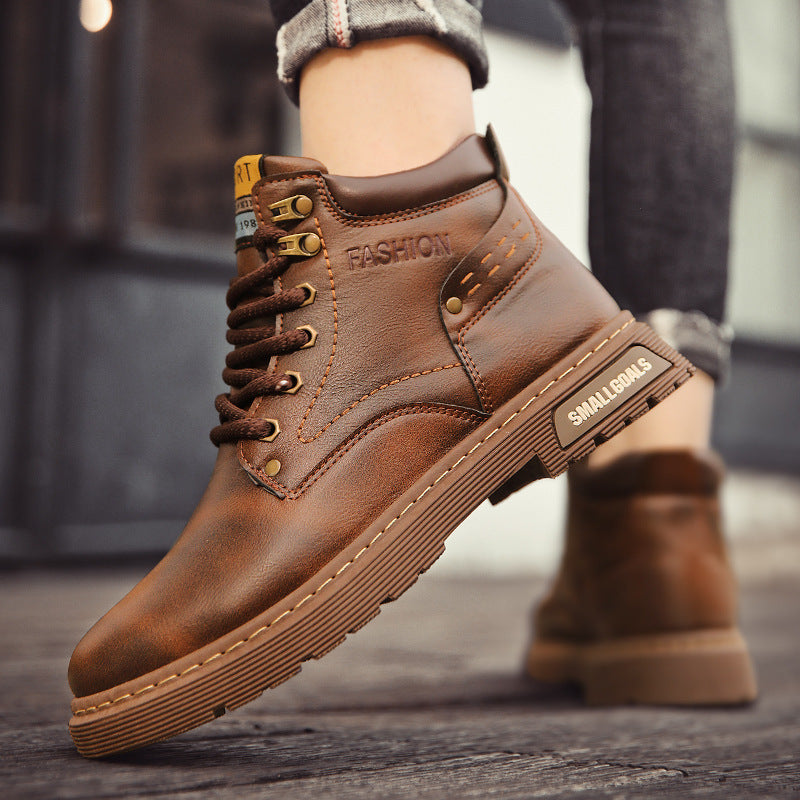 All-matching Men's Martin Boots Retro British Style Leather shoes