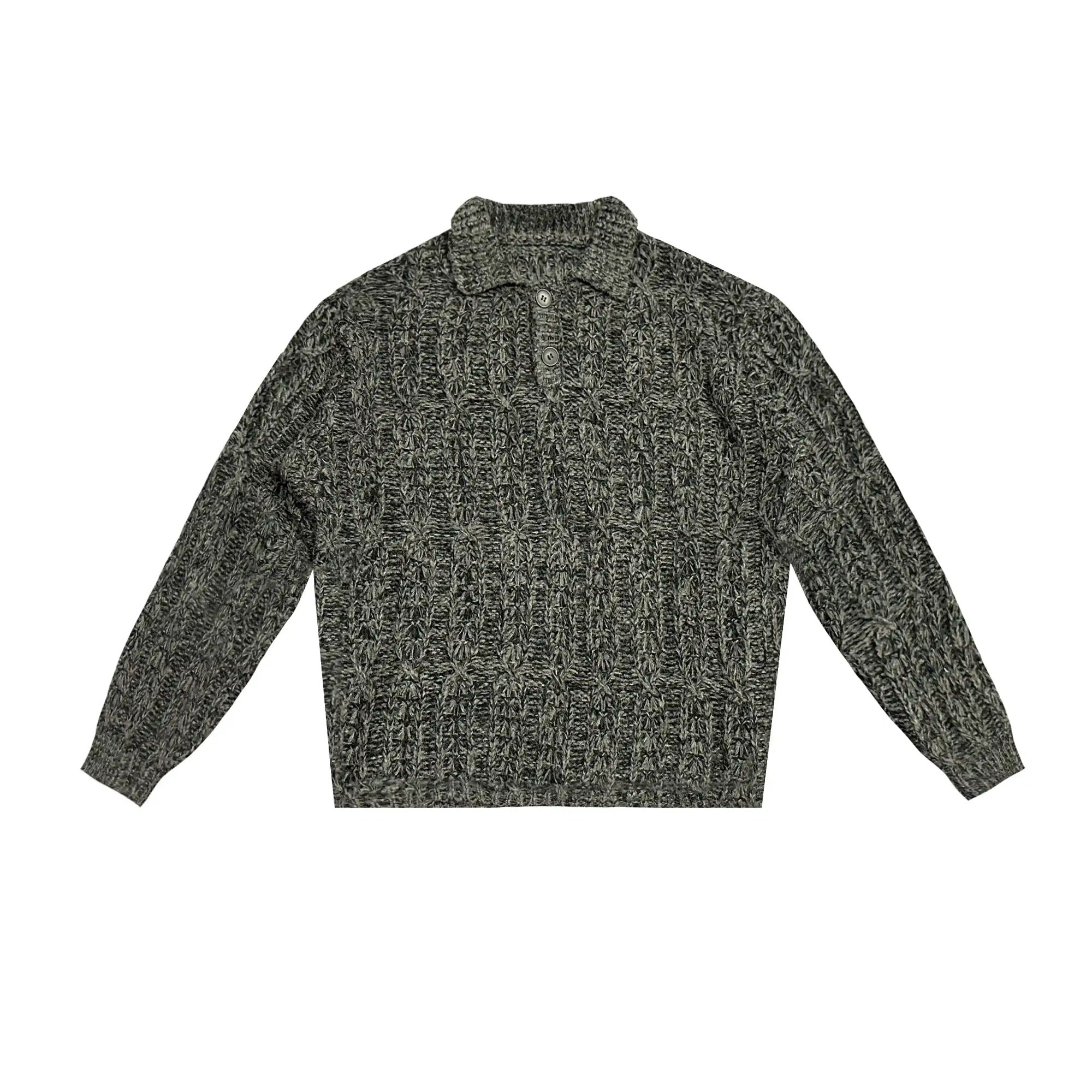 American Retro Hollow Wool Lapel Sweater