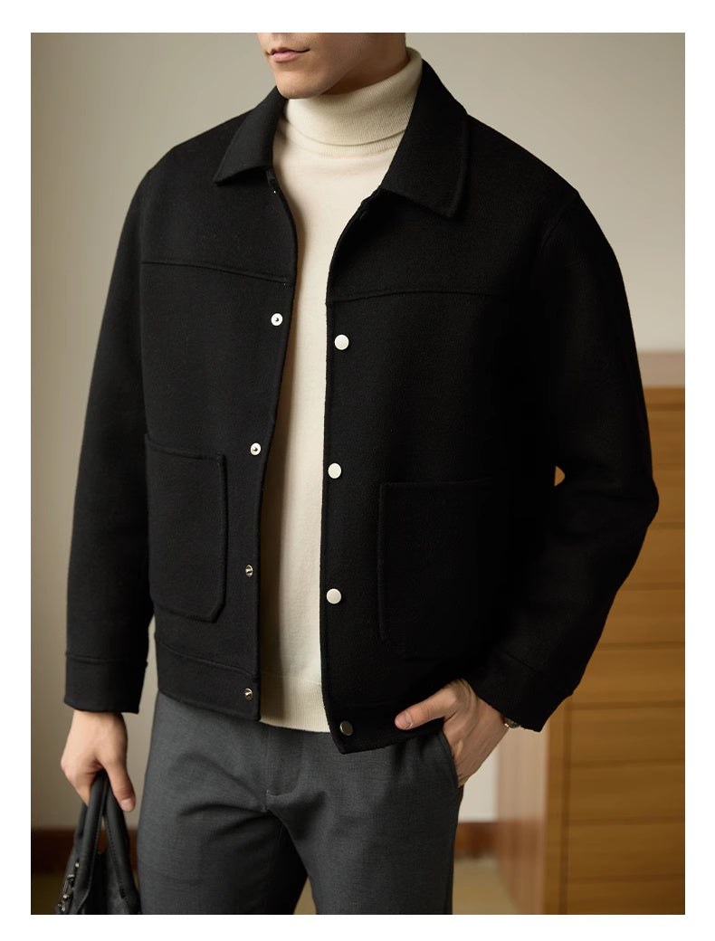 Men's Short Double-faced Woolen Jacket