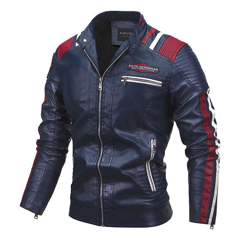 Motorcycle Leather Coat For Men Autumn And Winter