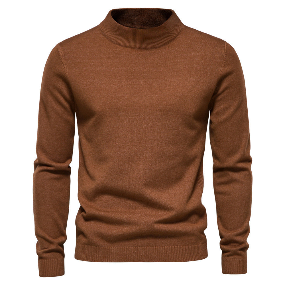 Mid-collar Slim Fit Men's Sweater