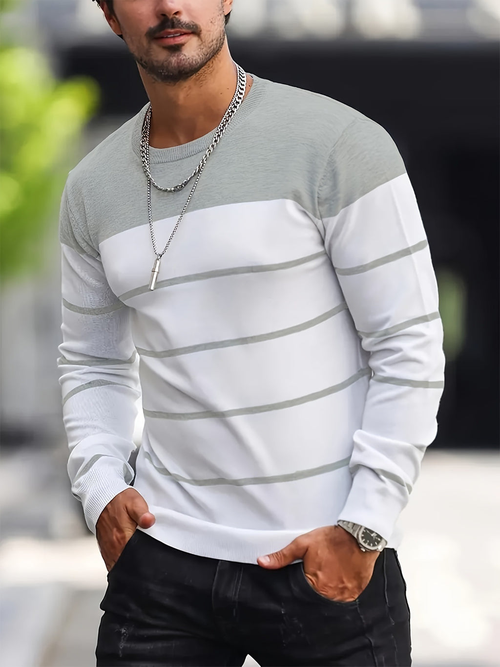 Men's Knitwear Crew Neck Casual Sweater