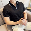 Men's Polo Shirt Short Sleeve Zipper And Lapel T-shirt