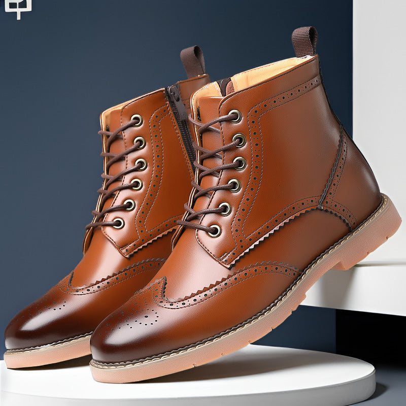 Men's High-top Business Casual Leather Shoes British Martin Boots