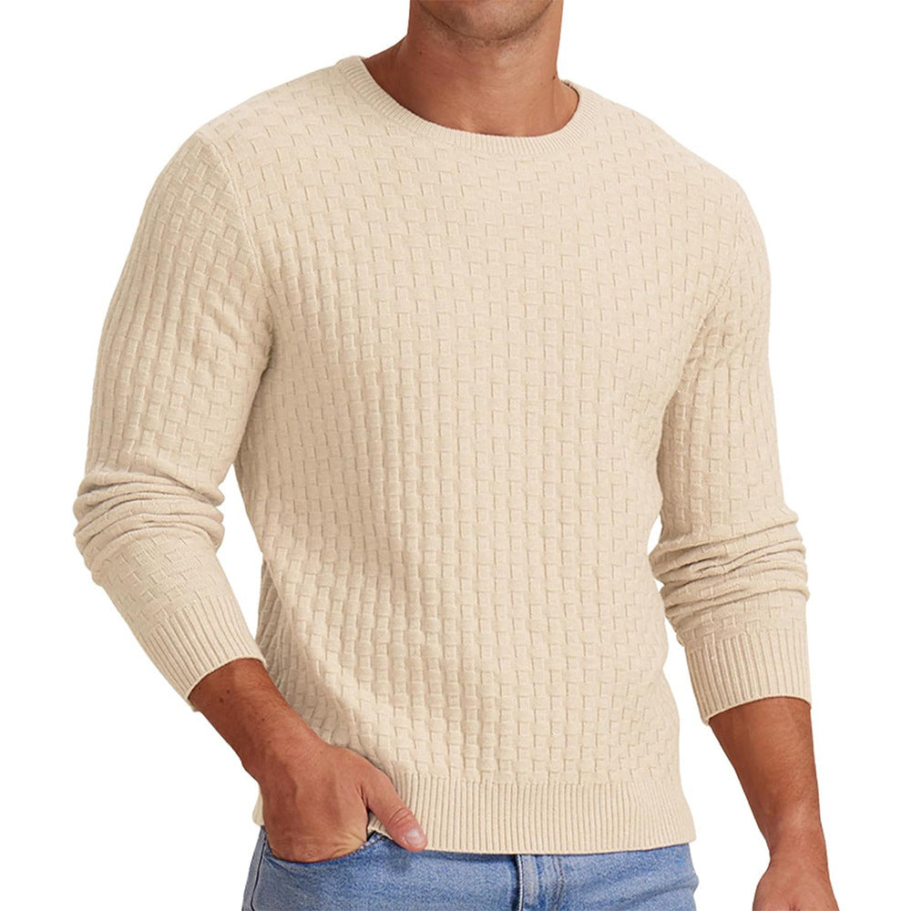 Men's Round Neck Pullover Long Sleeve V-neck sweater