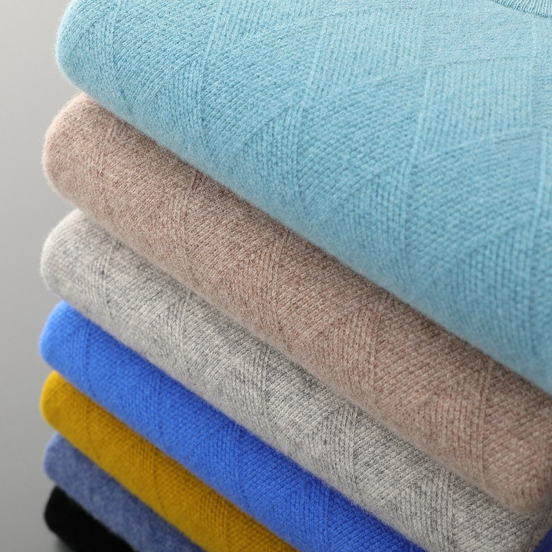 Autumn And Winter Round Neck Woolen Sweater For Men