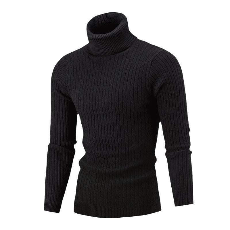 Men's Sweater Casual Retro Twisted Flower Turtleneck Knitting sweater