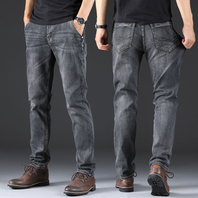 Smoky Gray Men's Loose Straight Jeans