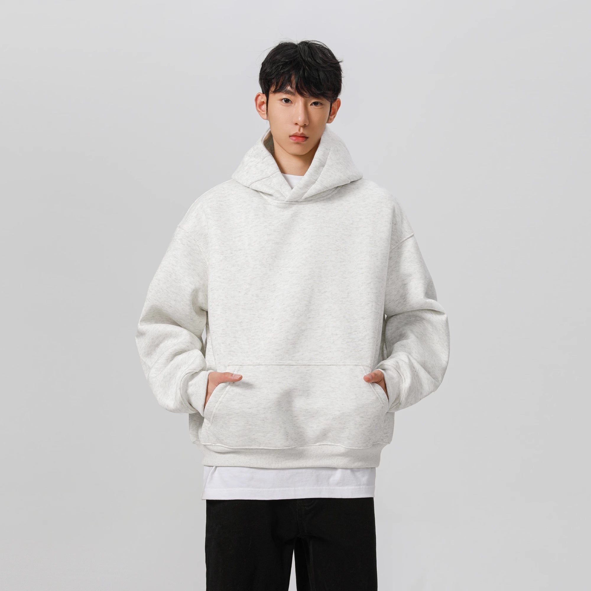 Heavy Stiff Short Hooded Sweater For Men