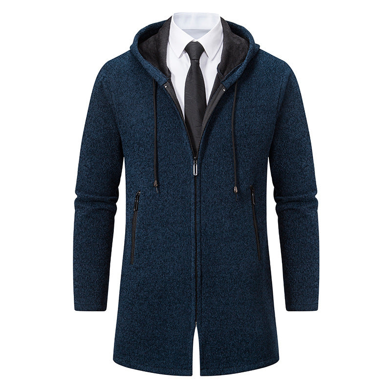 Men's Chenille Hooded Cardigan Sweater