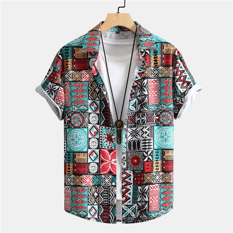 Summer Loose Short Sleeve Lapel Shirt