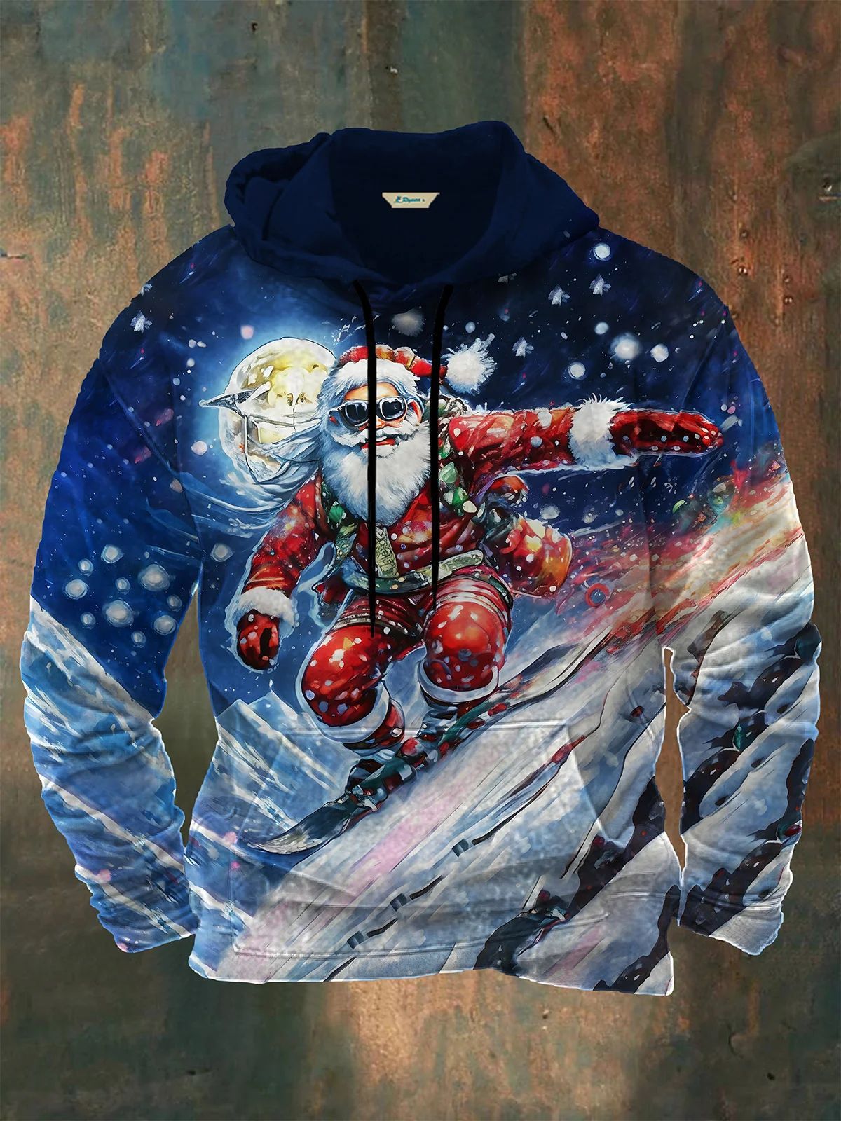 Printed Men's Drawstring Hoodie