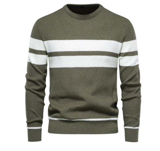 Men's Pullover Multi-color Round Neck Sweater