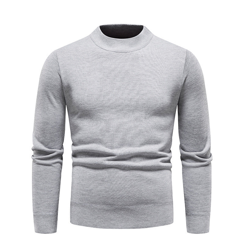 Men's Fleece-lined Thick Round Neck Sweater