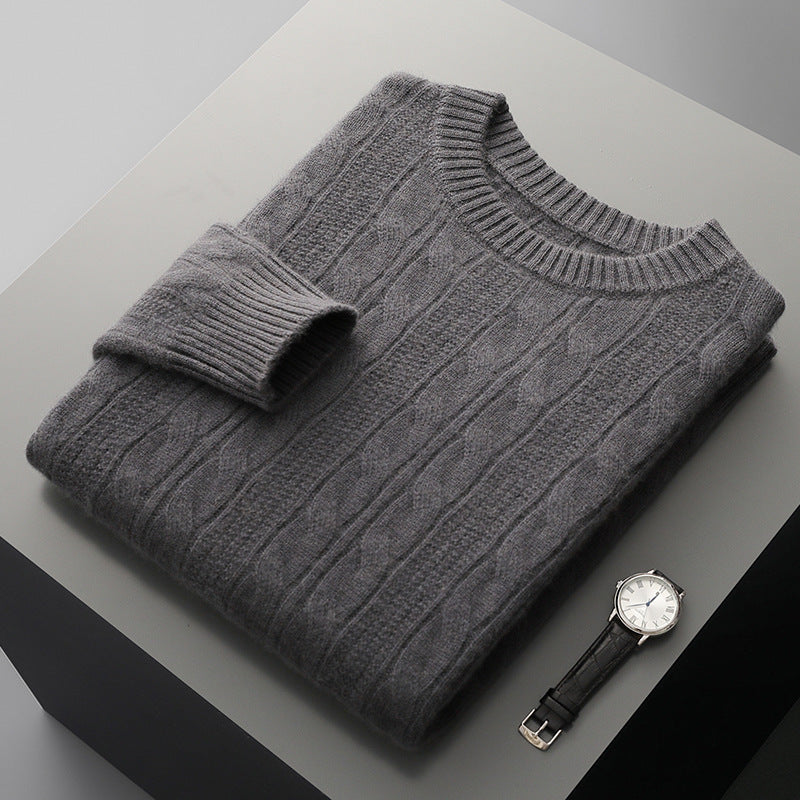 Round Neck Cashmere Sweater Men