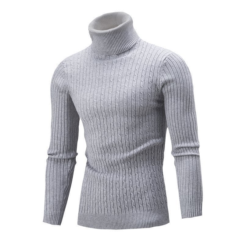 Men's Sweater Casual Retro Twisted Flower Turtleneck Knitting sweater