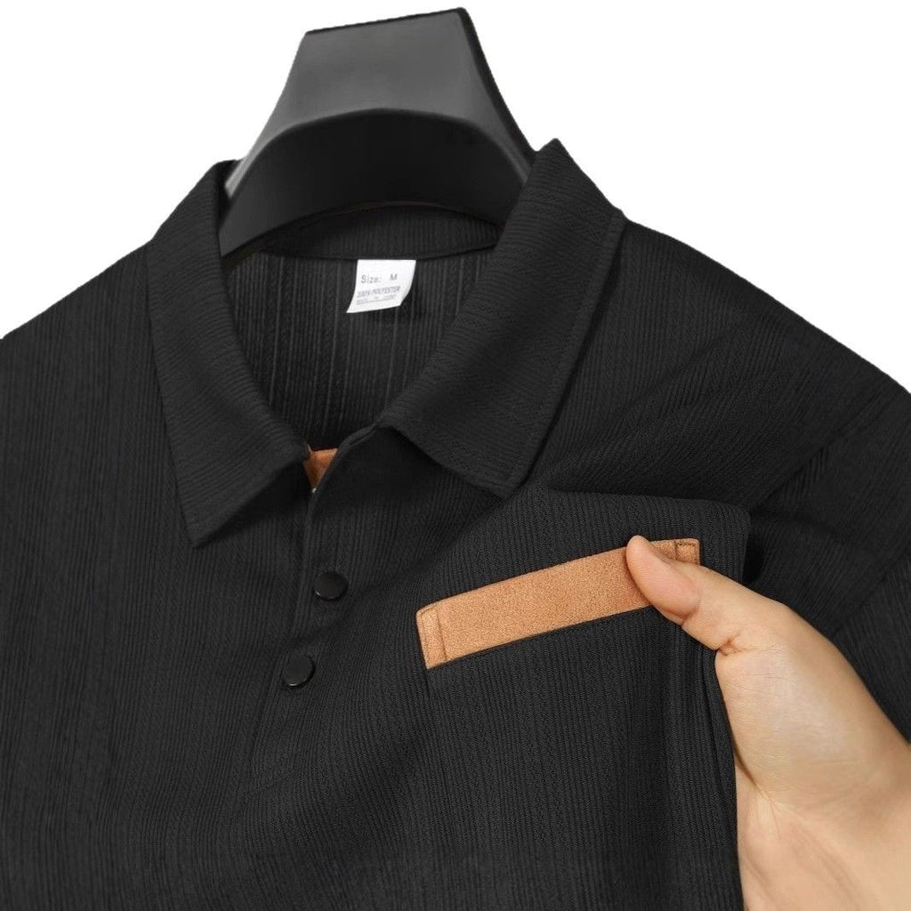 Long Sleeve Lapel Men's Polo Shirt