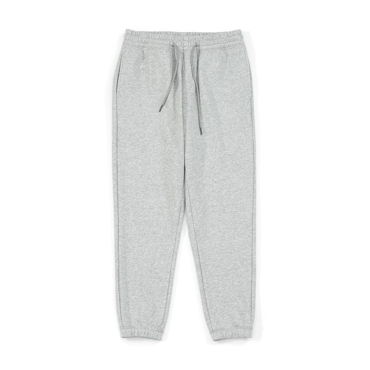 Slightly Loose Drawstring Grey Trousers For Men