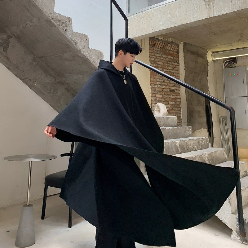 Dark Wind Loose Bat-style Cape Jacket Men's Hip-hop Fashion Casual Windbreaker coat