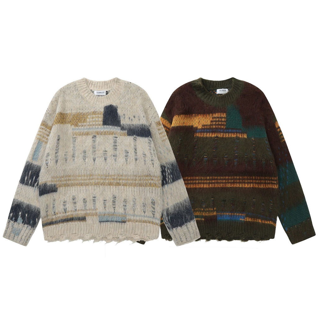 Retro Lazy Style Striped Sweater