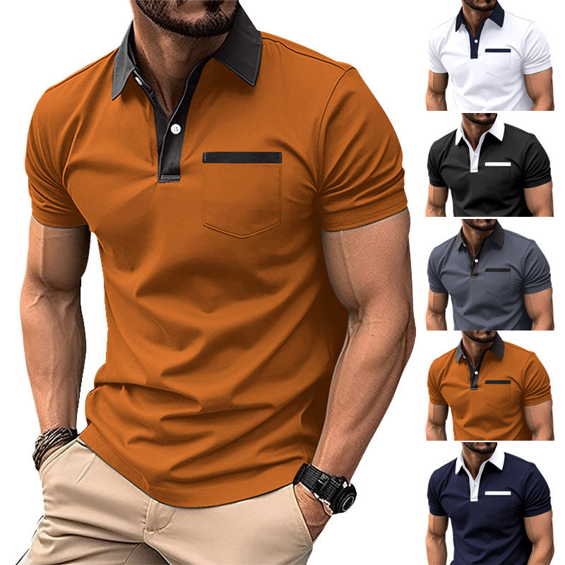 Slim Pocket Short-sleeved Polo Shirt