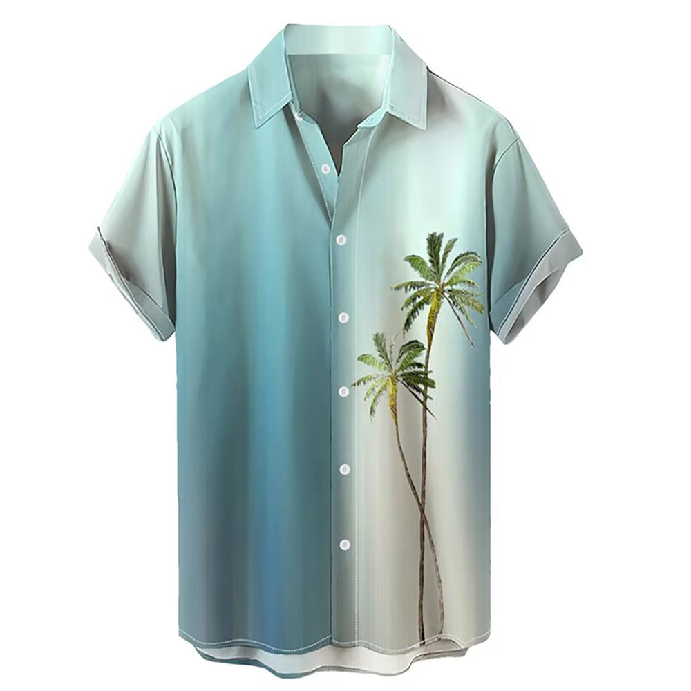 Hawaiian Men's Summer 3D Printed Short-sleeved Shirt